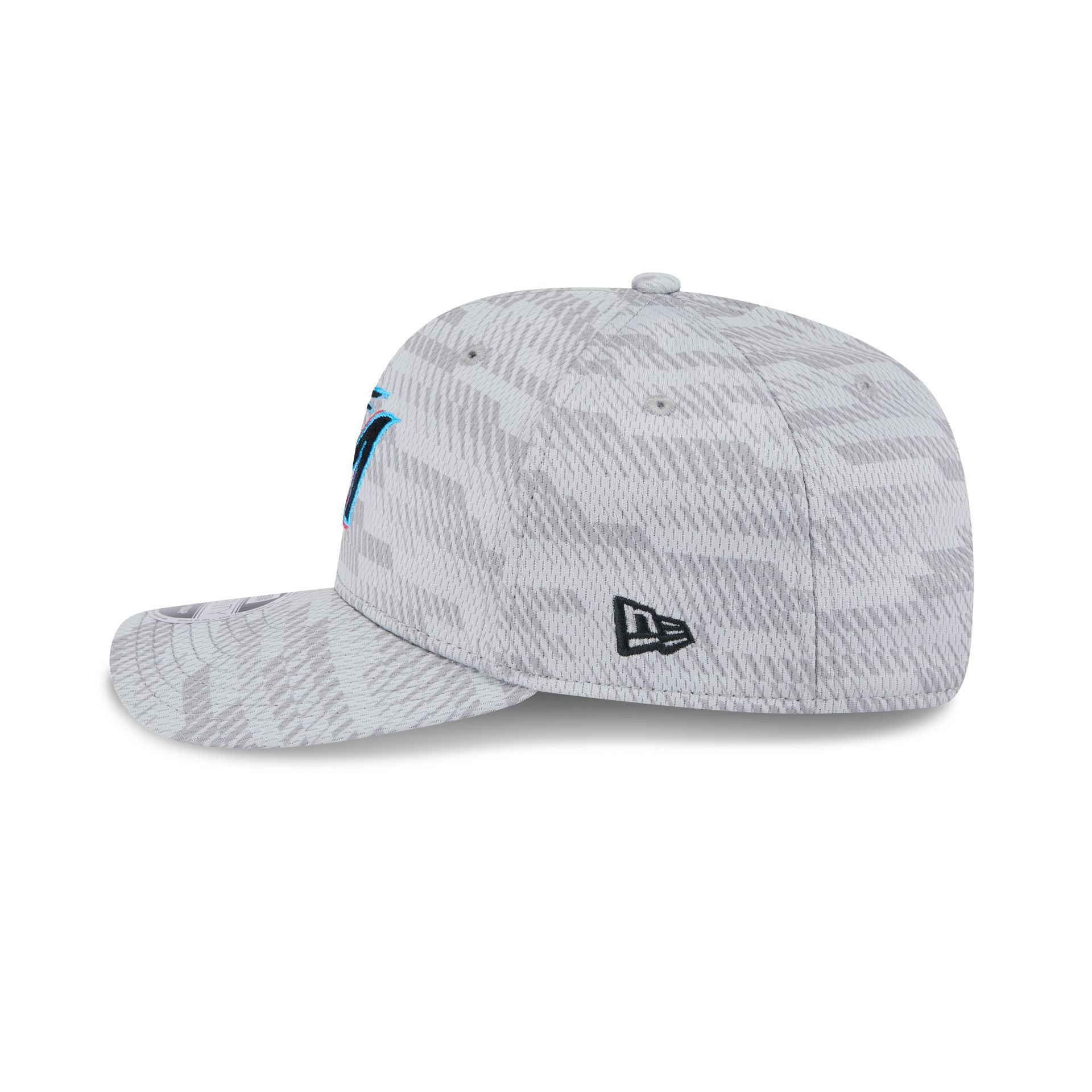 Miami Marlins 2025 Clubhouse Gray 9SEVENTY Stretch-Snap Hat