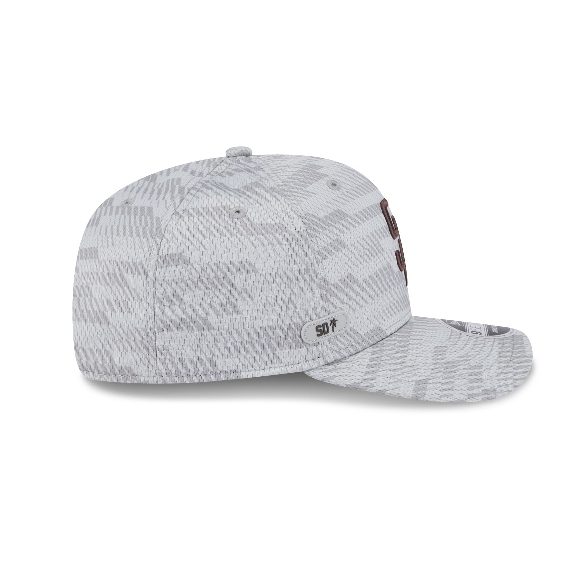 San Diego Padres 2025 Clubhouse Gray 9SEVENTY Stretch-Snap Hat