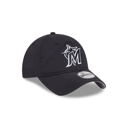 Miami Marlins Everyday Nylon Black 9TWENTY Adjustable Hat